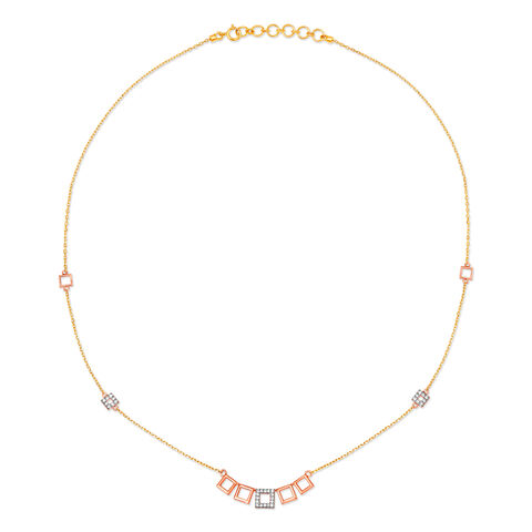 14kt Yellow and Rose Gold Diamond Necklace