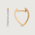 Sleek Edgy Gold & Diamond Hoop Earrings,,hi-res view 4