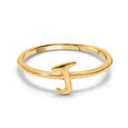 Letter J 14KT Yellow Gold Initial Ring,,hi-res view 3