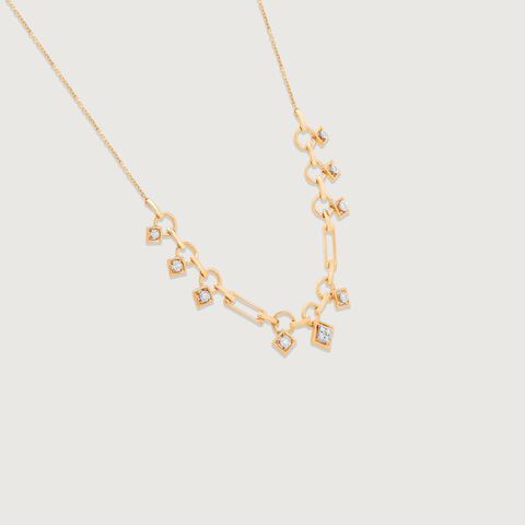 Geometric Charm Diamond Necklace