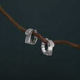 Bold Geometric Silver Hoop Earrings,,hi-res view 1
