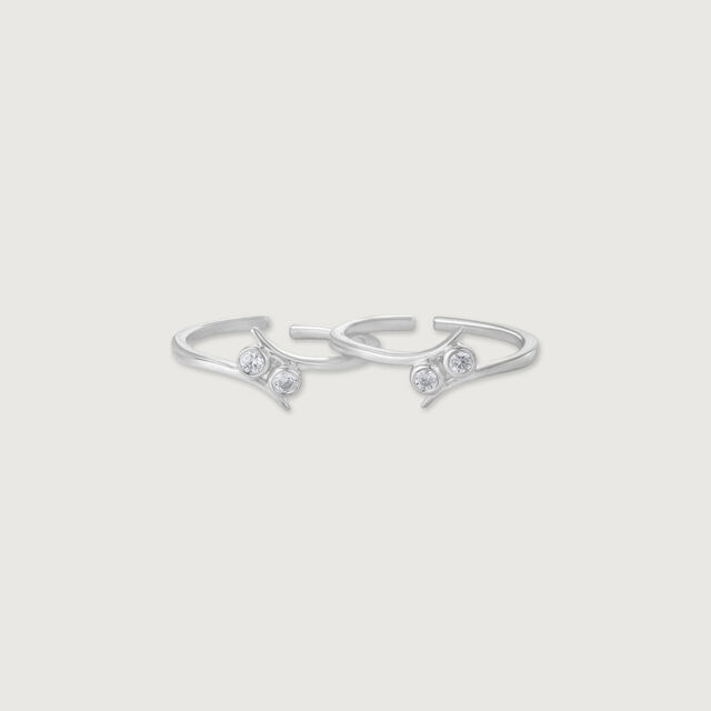 Whirl Glow Silver Toe Rings,,hi-res image number null