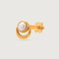 14KT Yellow Gold Pearl Nose Pin,,hi-res view 3