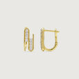 Sleek Parallel Diamond Hoop Earrings,,hi-res view 5