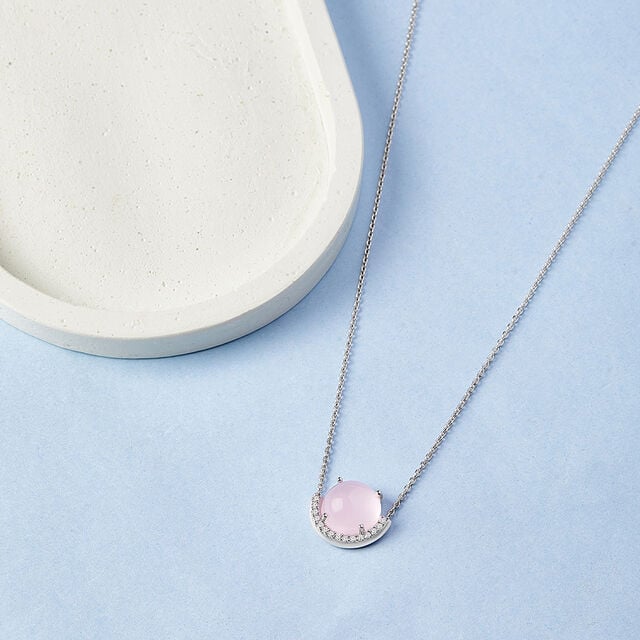 Pink Prism Silver Necklace,,hi-res image number null
