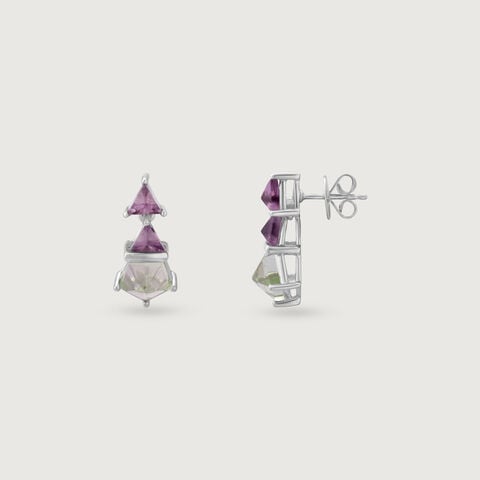 Twinkle Geo Silver Drop Earrings