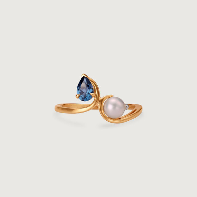 Swirl Spark Pearl & Gold Ring,,hi-res image number null