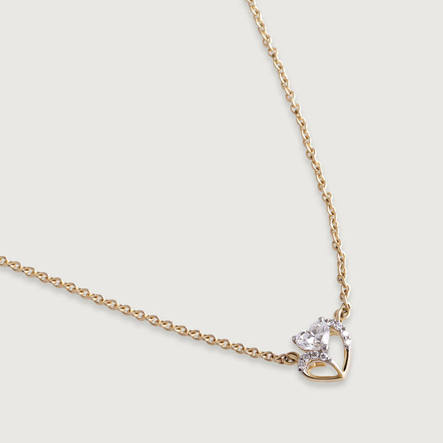 Heartfelt Radiance 14 kt Gold & Diamond Pendant with Chain,,hi-res image number null