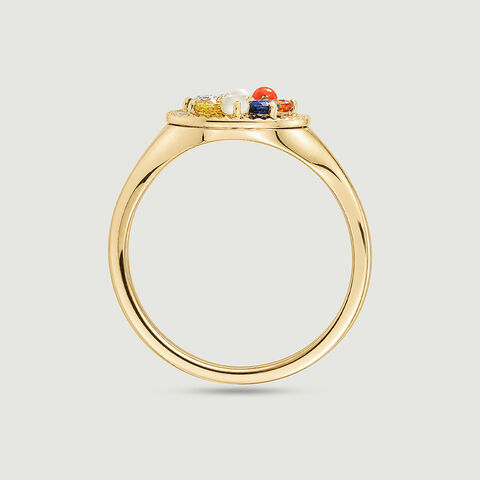 Glowing Navaratna Diamond Ring
