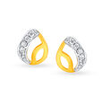 Delicate 18 Karat Yellow Gold And Diamond Studs,,hi-res view 1