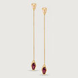 Dazzling Beauty 18KT Pink Sapphire Modular Drop Earrings,,hi-res view 4