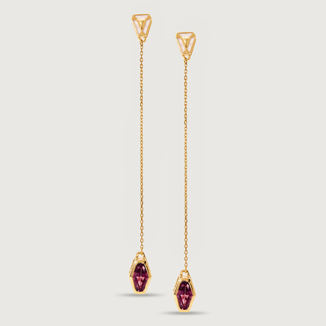 Dazzling Beauty 18KT Pink Sapphire Modular Drop Earrings,,hi-res image number null
