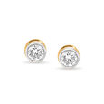 14KT Yellow Gold Oval Diamond Stud Earrings,,hi-res view 1