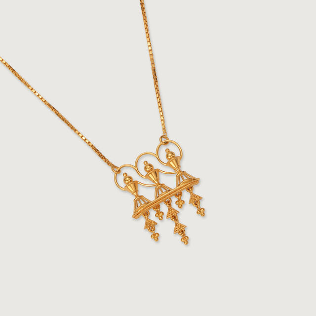 Warli Dreams 22KT Gold Pendant & Chain,,hi-res image number null