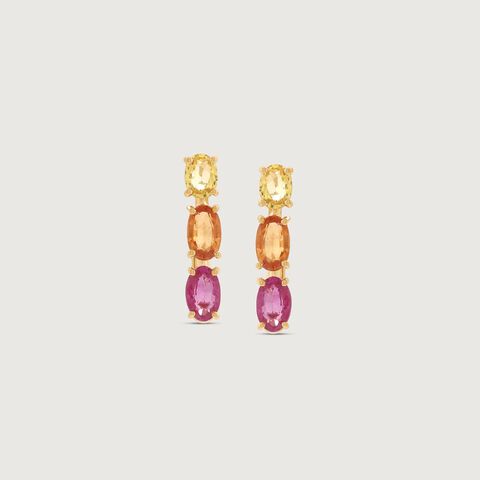 Vivid Edge Sapphire Hoop Earrings
