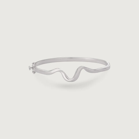 Modern Sculpted Silver Bangle