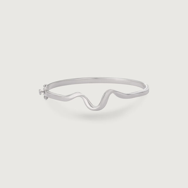 Modern Sculpted Silver Bangle,,hi-res image number null