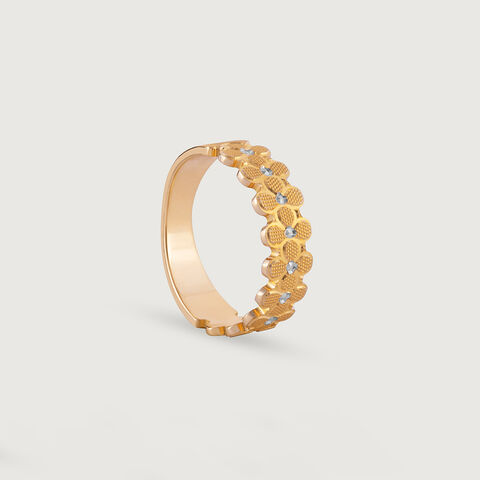 Textured Floral Gold Ring