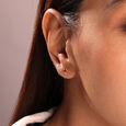Pink Garnet Passion 14KT Gold & Diamond Stud Earrings,,hi-res view 2