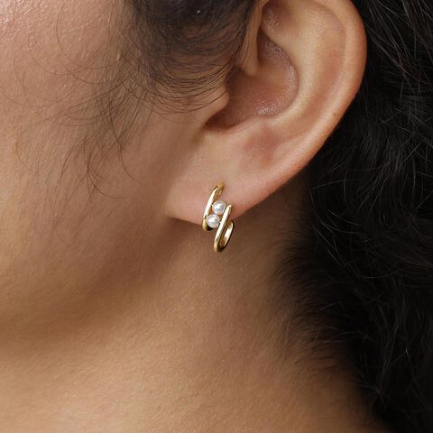 Bold Duo Pearl Stud Earrings