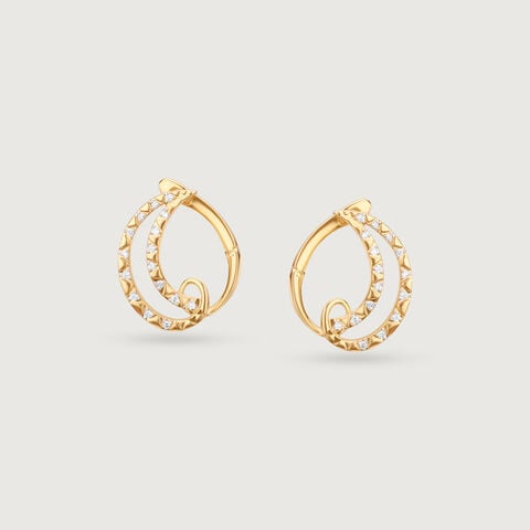 Sunflare Orbit Diamond Hoop Earrings