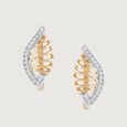 Curvy Radiance Gold & Diamond Hoop Earrings,,hi-res view 3