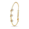 14KT Yellow Gold Sunlit Leaves In Diamond Bangle,,hi-res view 3