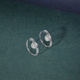 Bubble Twist Silver Hoop Earrings,,hi-res view 1