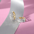 Luxe Shine Gold & Diamond Hoop Earrings,,hi-res view 1