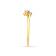 Charming 18 Karat Yellow Gold And Diamond Leaf Ring,,hi-res view 4