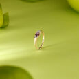 Elegant Minimal Amethyst & Diamond Ring,,hi-res view 1
