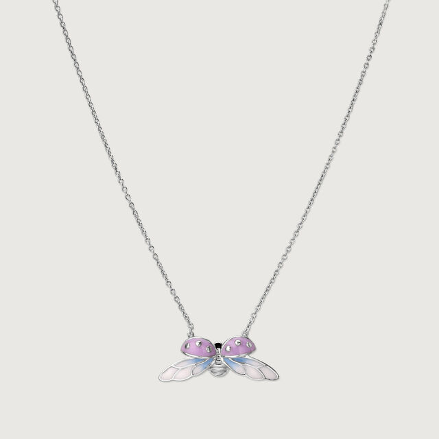 Blissful Ladybug Silver Necklace,,hi-res image number null