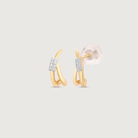 Sleek Rhythm Diamond Hoop Earrings