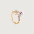 Floral Fantasy Gold & Diamond Finger Ring,,hi-res view 3