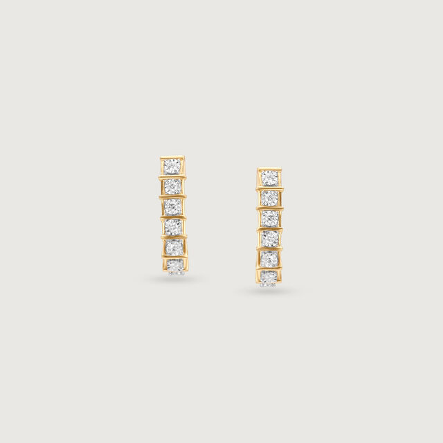 Linear Glow Diamond Hoop Earrings,,hi-res image number null