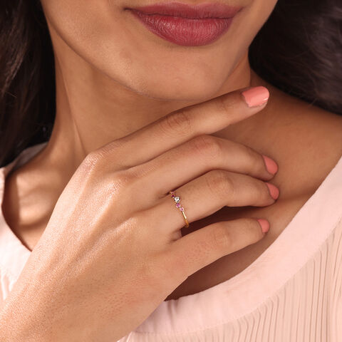 Pink Sapphire Sonata 14KT Gold & Diamond Ring