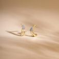 Sleek Rhythm Diamond Hoop Earrings,,hi-res view 1