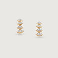 Sparkling Ladder Gold & Diamond Stud Earrings,,hi-res view 3