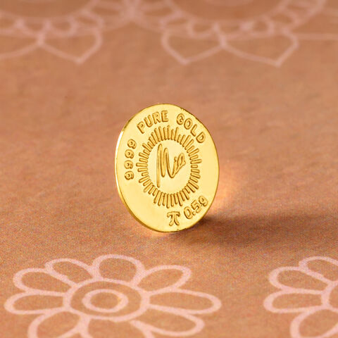 0.5 gm 24 Karat Lotus Gold Coin (9999 Purity)