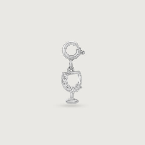 Glitter Toast Silver Charm