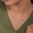 Clover Mosaic 14 Kt Gold and Diamond Mangalsutra,,hi-res view 2