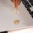 Fluid Drop Gold Hoop Earrings,,hi-res view 1