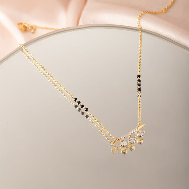 Trinity of Grace Gold and Diamond Vati Mangalsutra,,hi-res image number null
