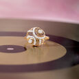 Laser Swirl Gold & Diamond Finger Ring,,hi-res view 1