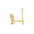 14KT Yellow Gold Blooming Beauty Diamond and Emerald Nose pin,,hi-res view 3