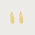 Ribbed Sculpt Gold Hoop Earrings,,hi-res view 3