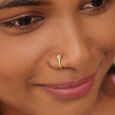 14KT Yellow Gold Diamond Nose Pin,,hi-res view 1
