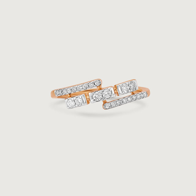 Contemporary Charm Gold & Diamond Finger Ring,,hi-res image number null