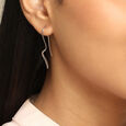 Wavy Minimalist Silver Hoop Earrings,,hi-res view 2