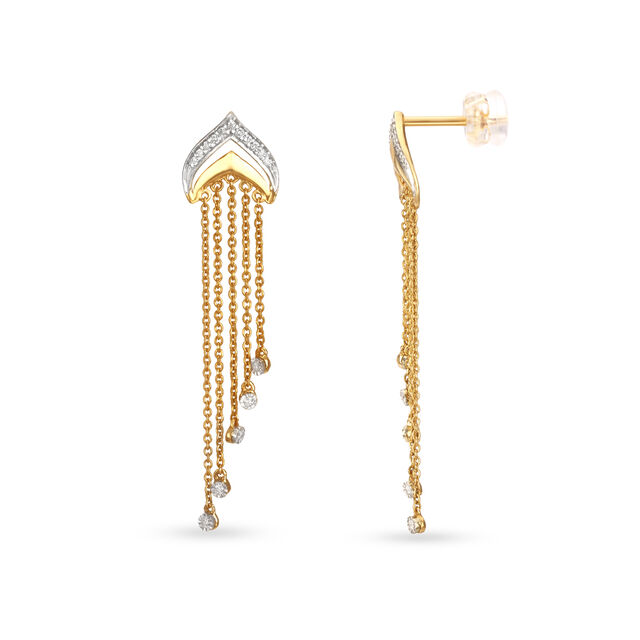 14kt Rose Gold Be in the Spotlight with Diamond Drop Earrings,,hi-res view 2